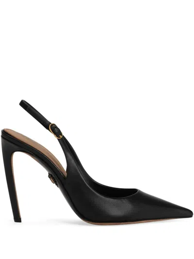 Dolce & Gabbana Leather Slingback Pumps In Black