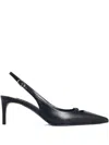 Dolce & Gabbana Women Black Goatskin Lollo Slingback In Multi