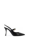 Dolce & Gabbana Italian Tailoring Leather-trimmed Suede Slingback Pumps In Black