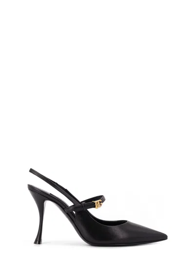 Dolce & Gabbana Leather Slingback Pumps In Black