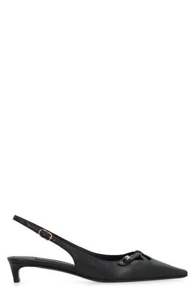 DOLCE & GABBANA DOLCE & GABBANA LEATHER SLINGBACK PUMPS