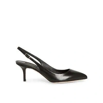 Pre-owned Dolce & Gabbana Leather Slingback Pumps In Black