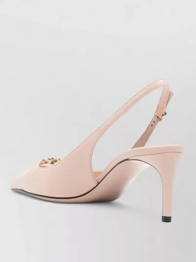 Dolce & Gabbana Leather Slingback Pumps Mid Heel Pointed Toe