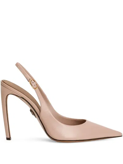 Dolce & Gabbana Leather Slingback Pumps In Neutrals