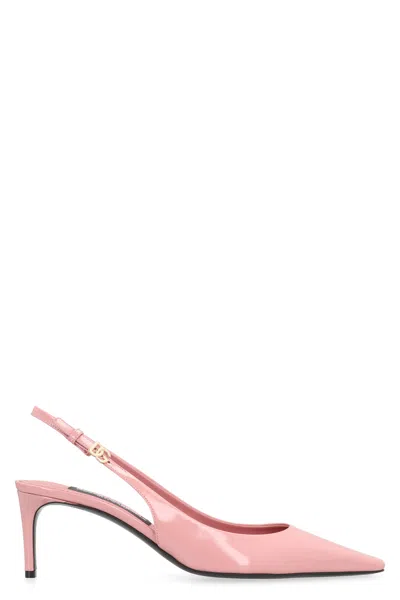 Dolce & Gabbana Leather Slingback Pumps In Pink