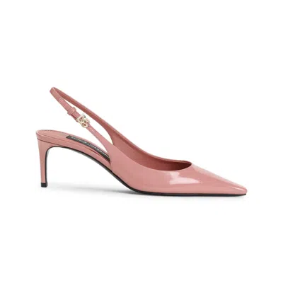 Dolce & Gabbana Leather Slingback Pumps In Pink
