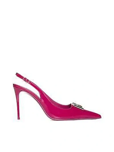 Pre-owned Dolce & Gabbana Leather Slingback Pumps In Pink