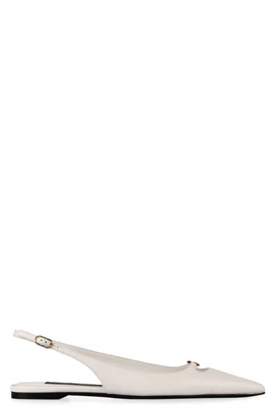 Dolce & Gabbana Leather Slingback Pumps In Animal Print
