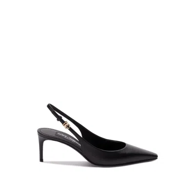 Dolce & Gabbana Leather Slingback Pumps Women In Black