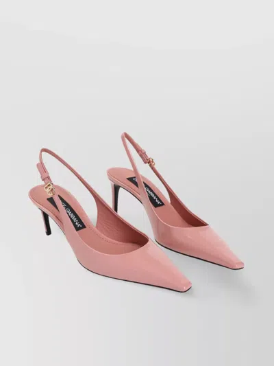 DOLCE & GABBANA LEATHER SLINGBACK STILETTO HEEL PUMPS