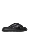 Dolce & Gabbana Men Nappa Effect Fabric Sandal In Black