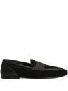 Dolce & Gabbana Ariosto Black Loafers With Metallic Dg Logo Plate On The Front In Leather And Suede Man In Multi