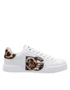 Dolce & Gabbana Women Portofino Letaher Light Strobel Sneakers In White