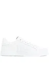 Dolce & Gabbana Women Portofino Low-top Leather Sneakers With Lateral Monogram