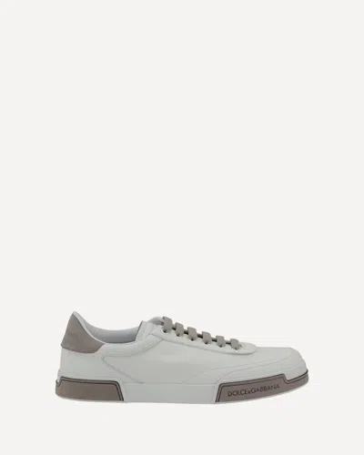 Dolce & Gabbana Leather Trainers In Grey