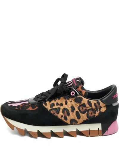 Pre-owned Dolce & Gabbana Leather Sneakers In Black