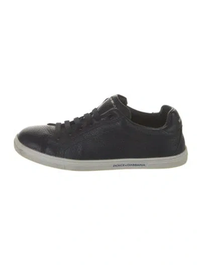 Pre-owned Dolce & Gabbana Leather Sneakers In Blue