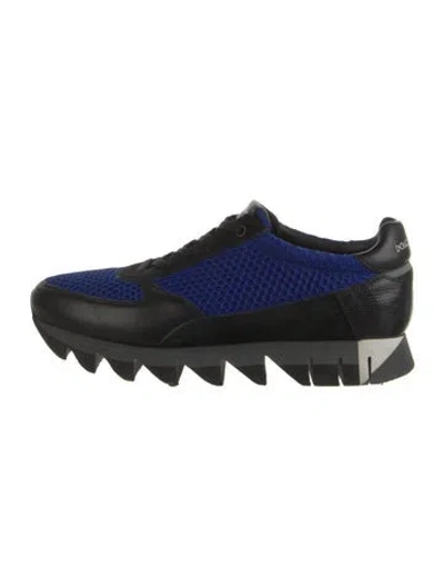 Pre-owned Dolce & Gabbana Leather Sneakers In Blue