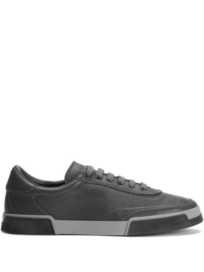 Dolce & Gabbana Leather Sneakers In Black