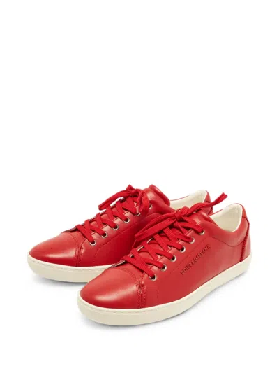 Pre-owned Dolce & Gabbana Leather Sneakers In Red