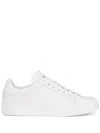 Dolce & Gabbana Portofino Vintage Leather Low-top Sneakers In White