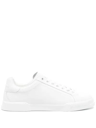 Dolce & Gabbana Leather Sneakers In White