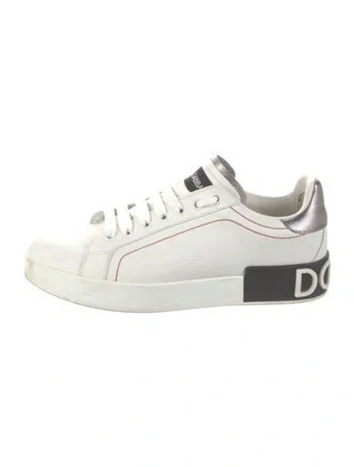 Pre-owned Dolce & Gabbana Leather Sneakers In White