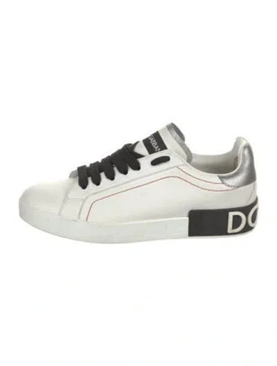 Pre-owned Dolce & Gabbana Leather Sneakers In White