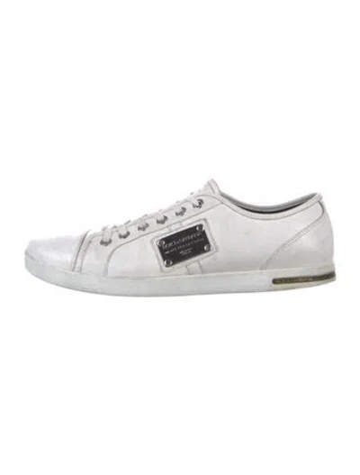 Pre-owned Dolce & Gabbana Leather Sneakers In White