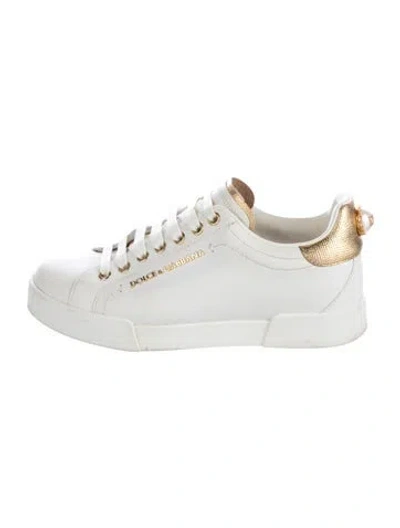 Pre-owned Dolce & Gabbana Leather Sneakers In White