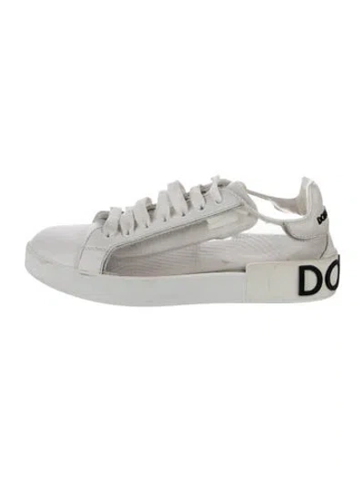 Pre-owned Dolce & Gabbana Leather Sneakers In White