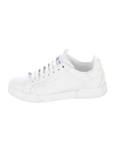 Pre-owned Dolce & Gabbana Leather Sneakers In White
