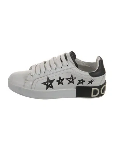 Pre-owned Dolce & Gabbana Leather Sneakers In White