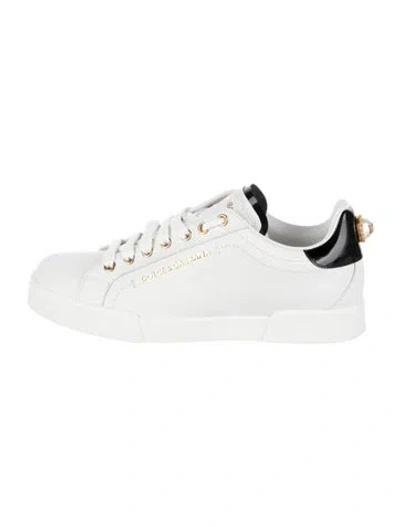 Pre-owned Dolce & Gabbana Leather Sneakers In White