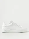 Dolce & Gabbana Portofino Vintage Leather Low-top Sneakers In White