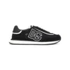 Dolce & Gabbana Dg Cushion Lace-detailed Suede Sneakers Shoes In Black