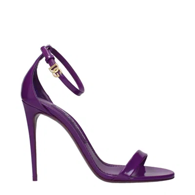 Dolce & Gabbana Leather Stiletto Heel In Purple