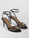 Dolce & Gabbana Sandals Thin Straps Stiletto Heel Heart In Black