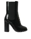 Dolce & Gabbana Black Leather Studded Lace Up Boots Shoes In Black