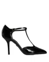 Dolce & Gabbana Black Pumps With Stiletto Heel And Croco Print In Leather Woman In Black