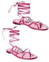 Dolce & Gabbana Leather Thong Sandal In Pink