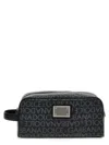 Dolce & Gabbana Leather Toiletry Bag Beauty Black In Black