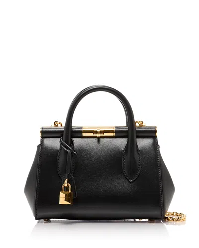 Dolce & Gabbana Leather Top Handle Bag In Black
