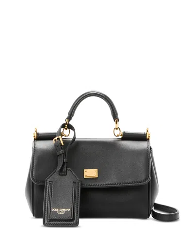 DOLCE & GABBANA LEATHER TOP HANDLE BAG