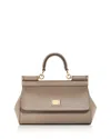 Dolce & Gabbana Leather Top Handle Bag In Nude