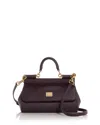 Dolce & Gabbana Women Small Sicily Tote Bag In Burgundy