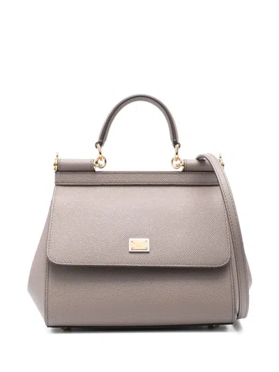 Dolce & Gabbana Leather Tote Bag In Brown