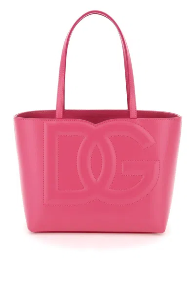 Dolce & Gabbana Small Logo Shopping Bag Tote Bag Fuchsia In Pink