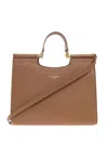 Dolce & Gabbana Leather Tote Bag With Top Handle In Brown