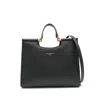 Dolce & Gabbana Black Calfskin Tote Bag With Adjustable Shoulder Strap